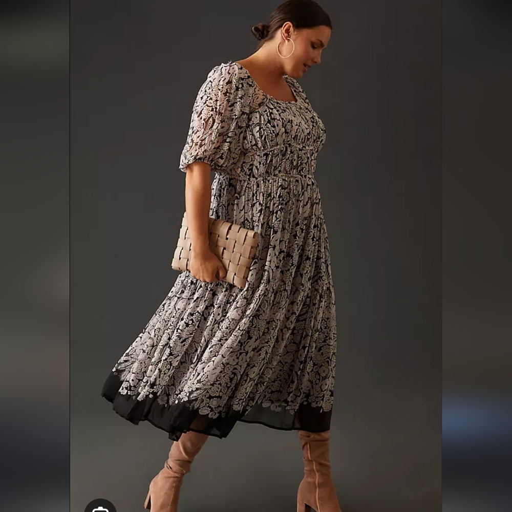 Anthropologie Smocked Midi Dress